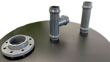 PVC couplings with gasket and solvent cement sockets